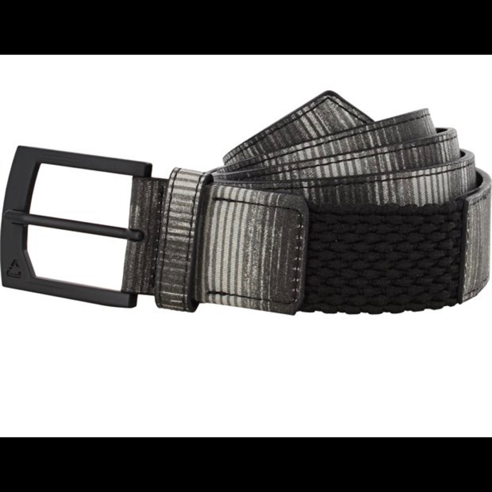 Travis Mathew Black and Gray Braided Canvas Belt